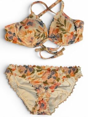 SHADE & SHORE Floral Print 2-Piece Bikini, 38D / Medium